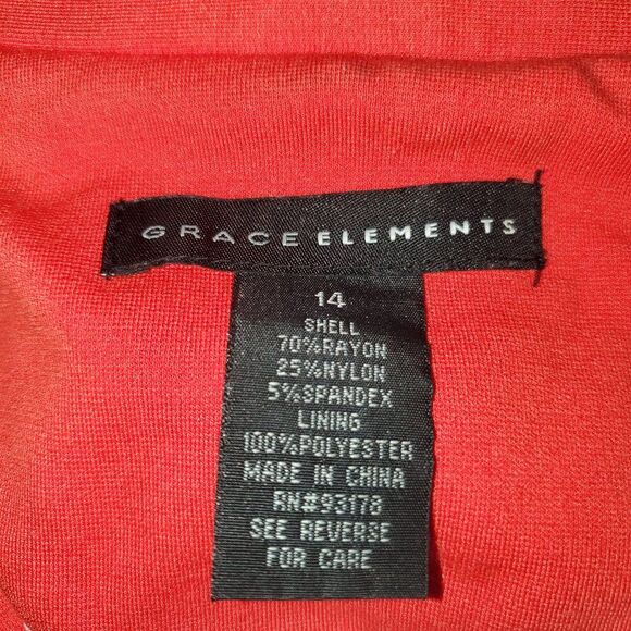 Grace Elements Sz 14 Orange Lined Blazer. Trendy, Professional, Cuffs - Picture 13 of 15